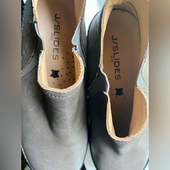 J/Slides Mika Women’s 6.5 Platform Leather Slip On Sneaker Boot Bronze / Brown - Picture 8 of 10